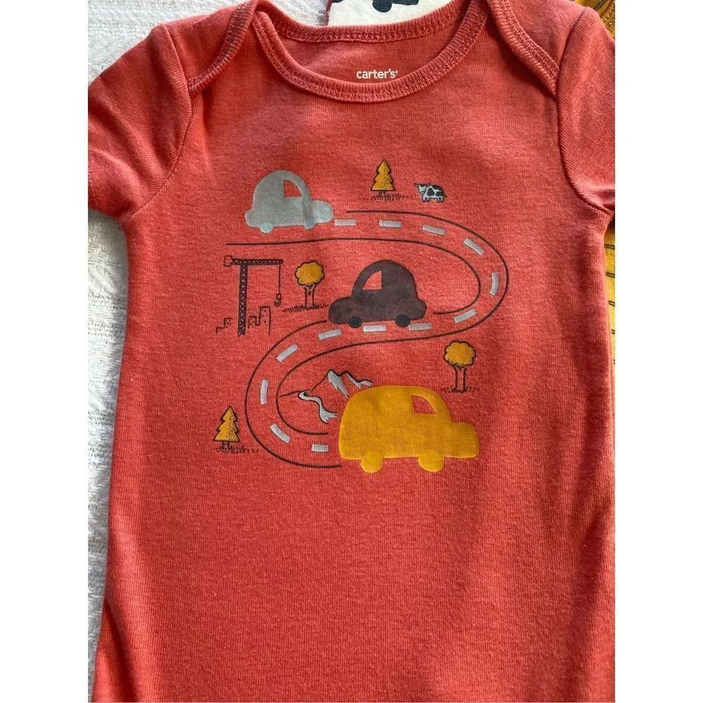 Carter's Boys 12 Month 5-Pack Short-Sleeve Truck Design Bodysuits